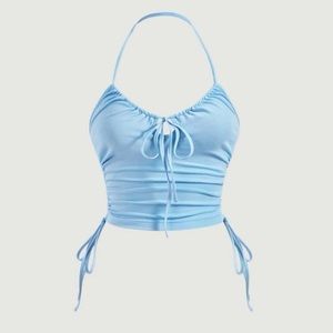 Drawstring crop cami top